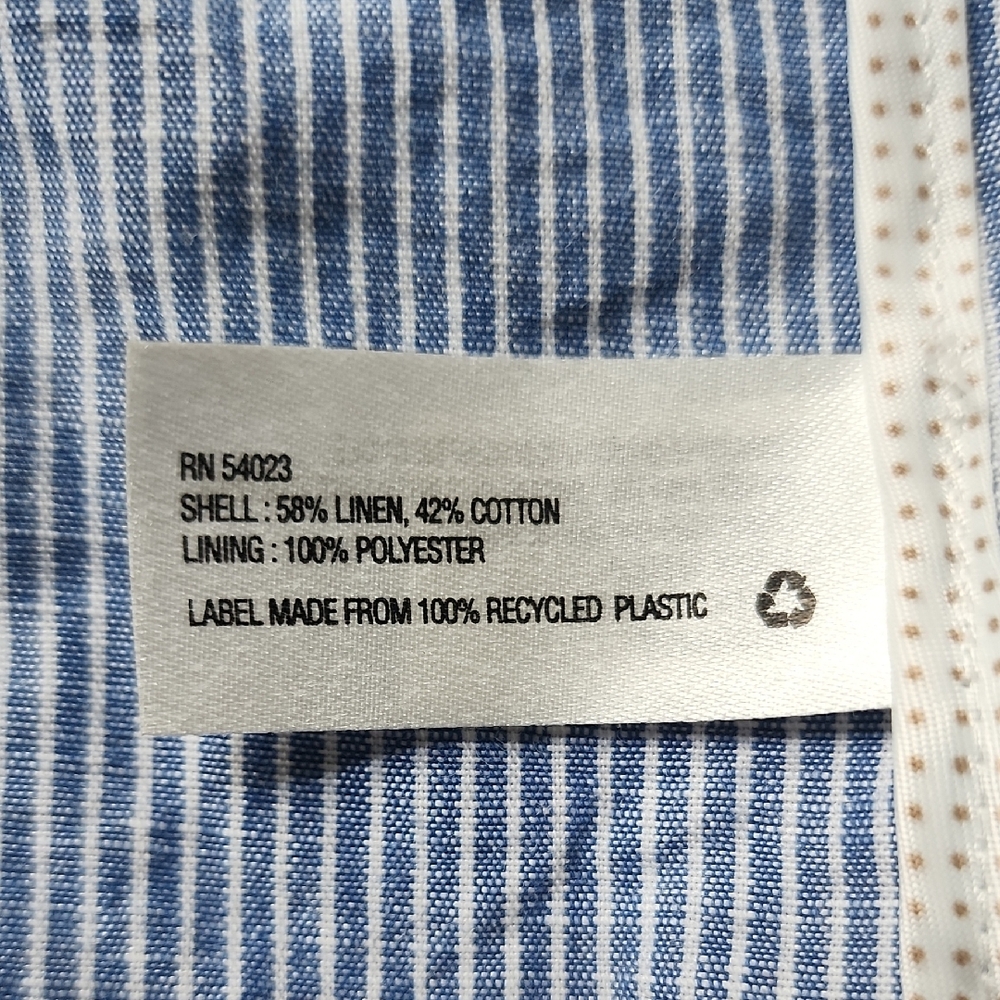 GAP Blue and White Striped Blazer with Polka Dot Lining - Picture 6 of 7